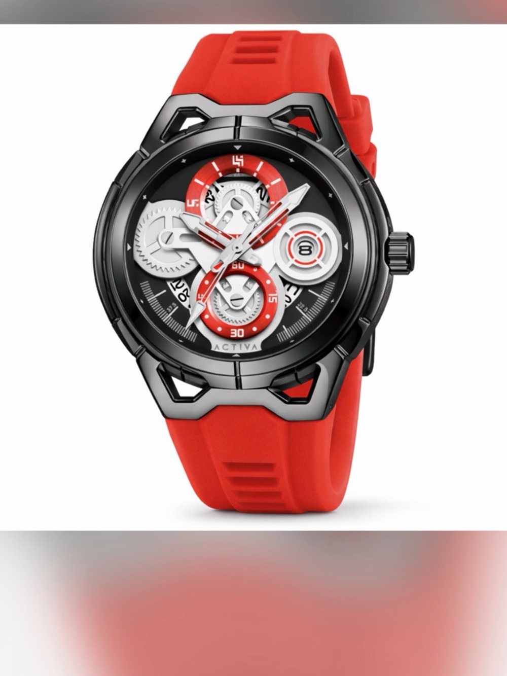 Activa Red Sport Silicone Strap Watch. Drift X Invicta Men's Watch - 44mm, Red